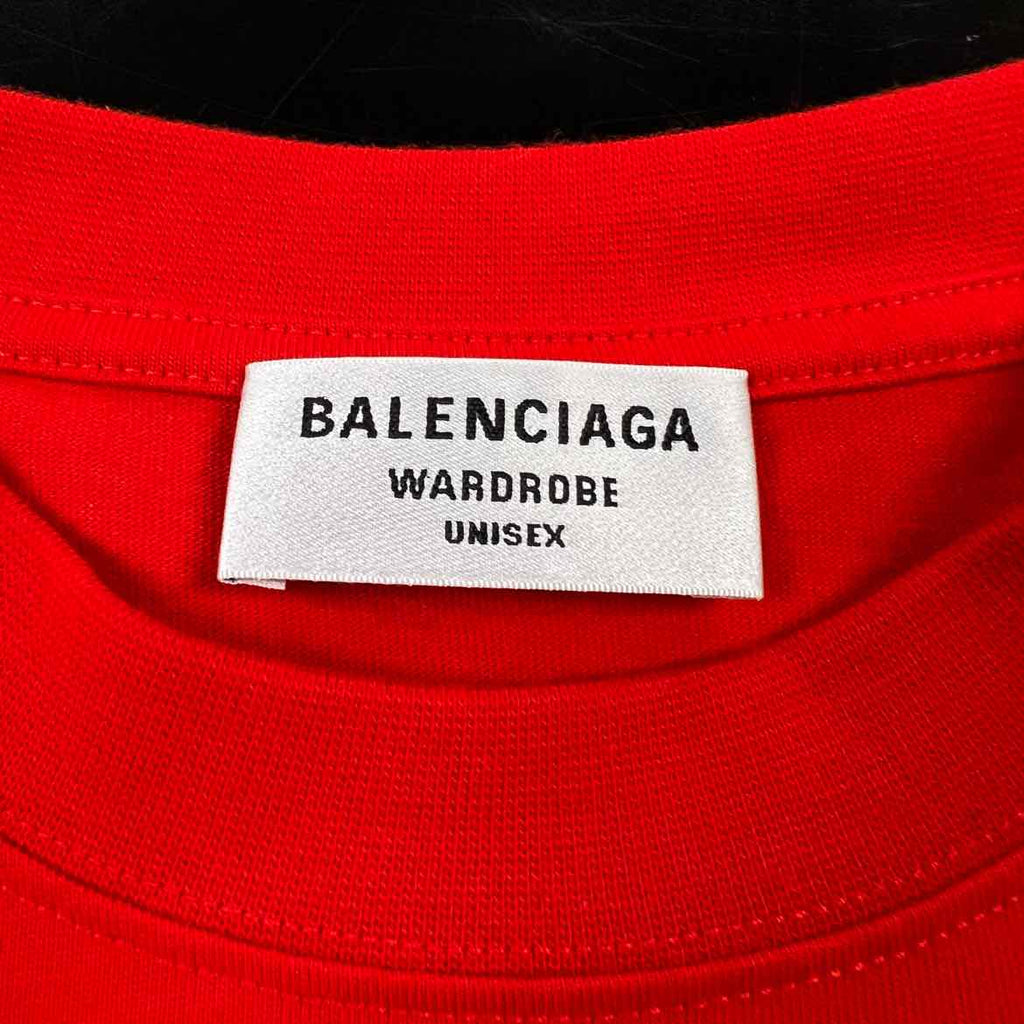 Balenciaga T-Shirt "CAMPAIGN" Red New Size S
