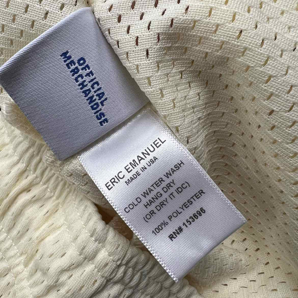 Eric Emanuel Mesh Shorts "BASIC LOGO" Antique White New Size S