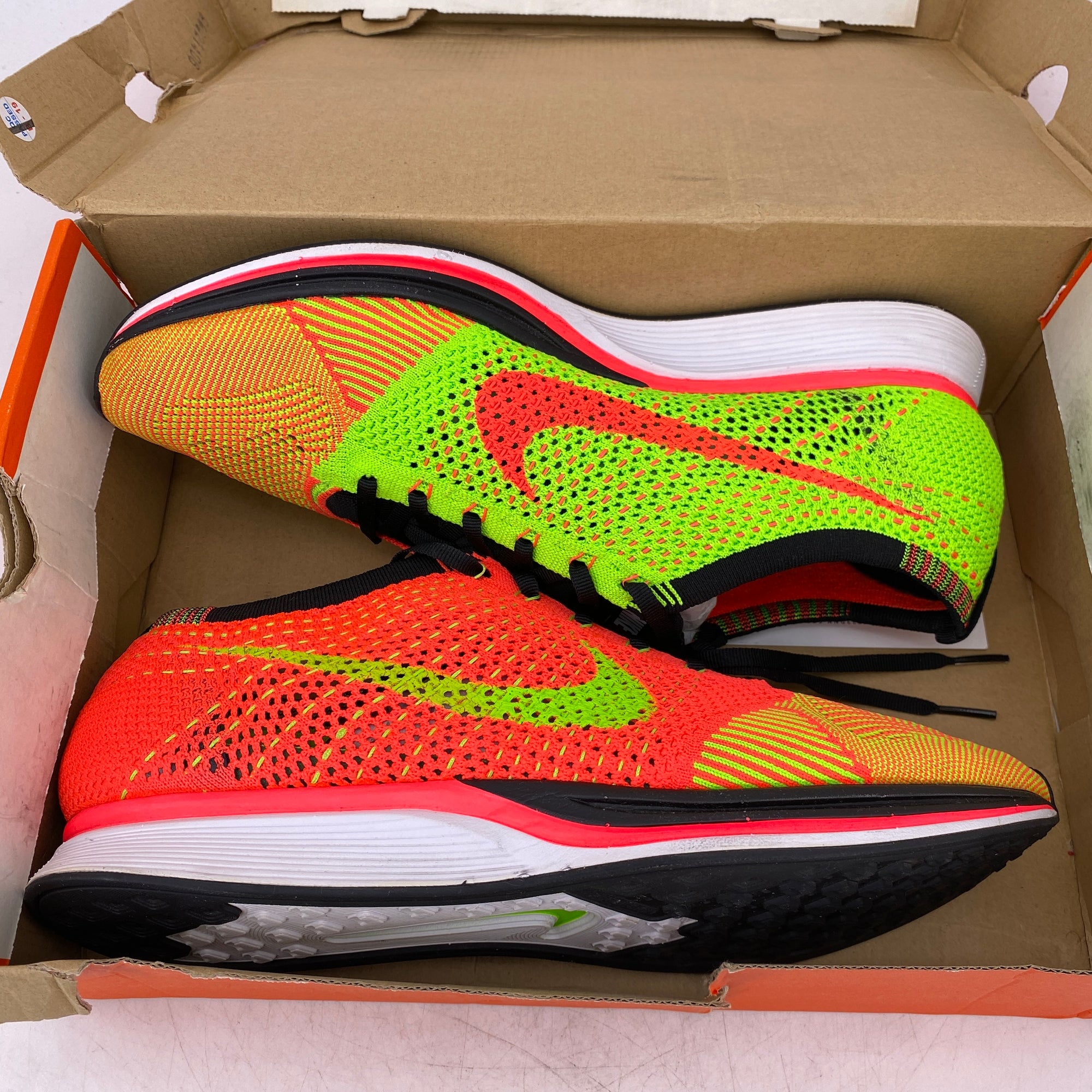 Nike Flyknit Racer &quot;Hyper Punch&quot; 2014 Used Size 12.5