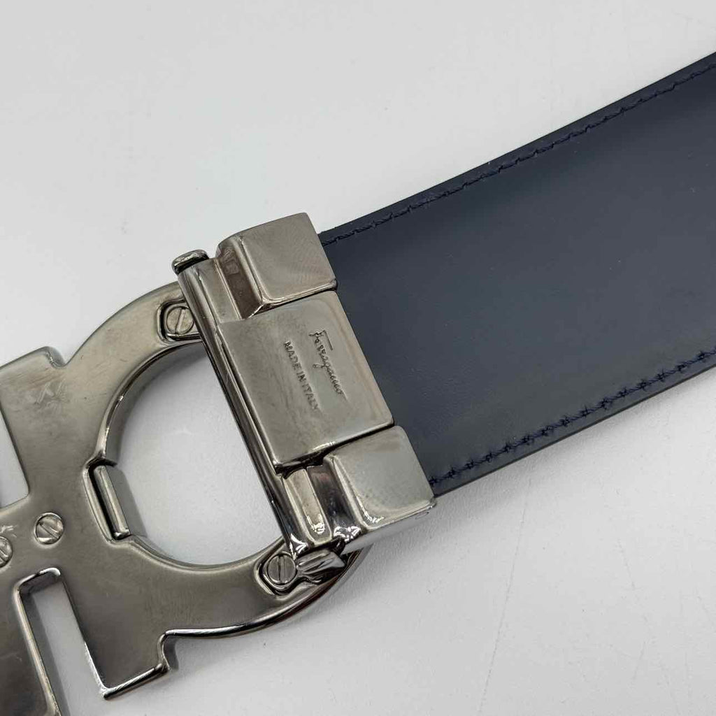 Salvatore Ferragamo Belt "REVERSIBLE" Used Blue Size 90CM