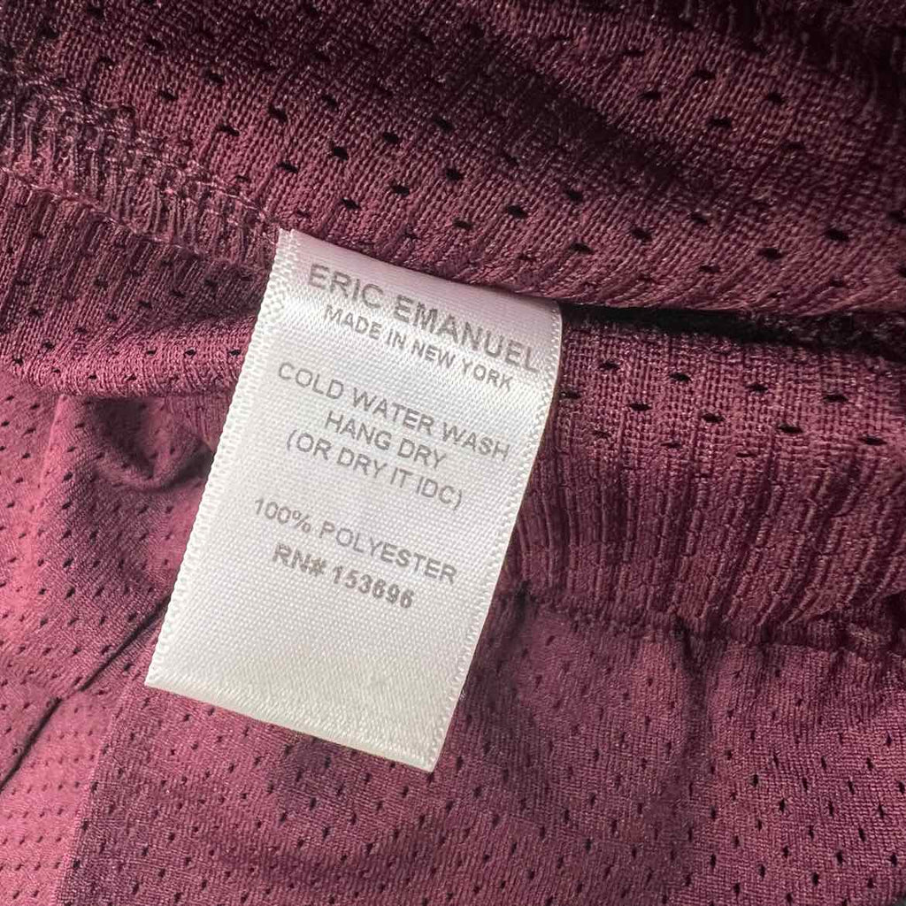 Eric Emanuel Mesh Shorts "BASIC LOGO" Maroon New Size M