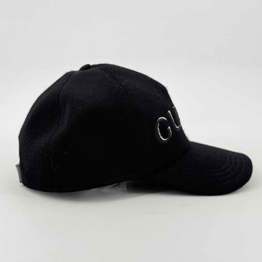 Gucci Strapback "WOOL LOGO" Used Black Size M