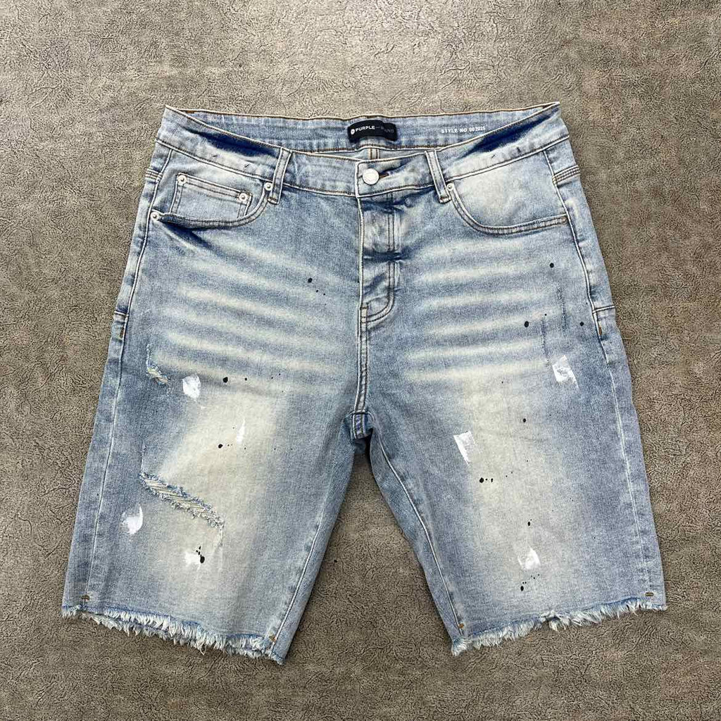 Purple Shorts "PAINT SPLATTER" Blue Used Size 36