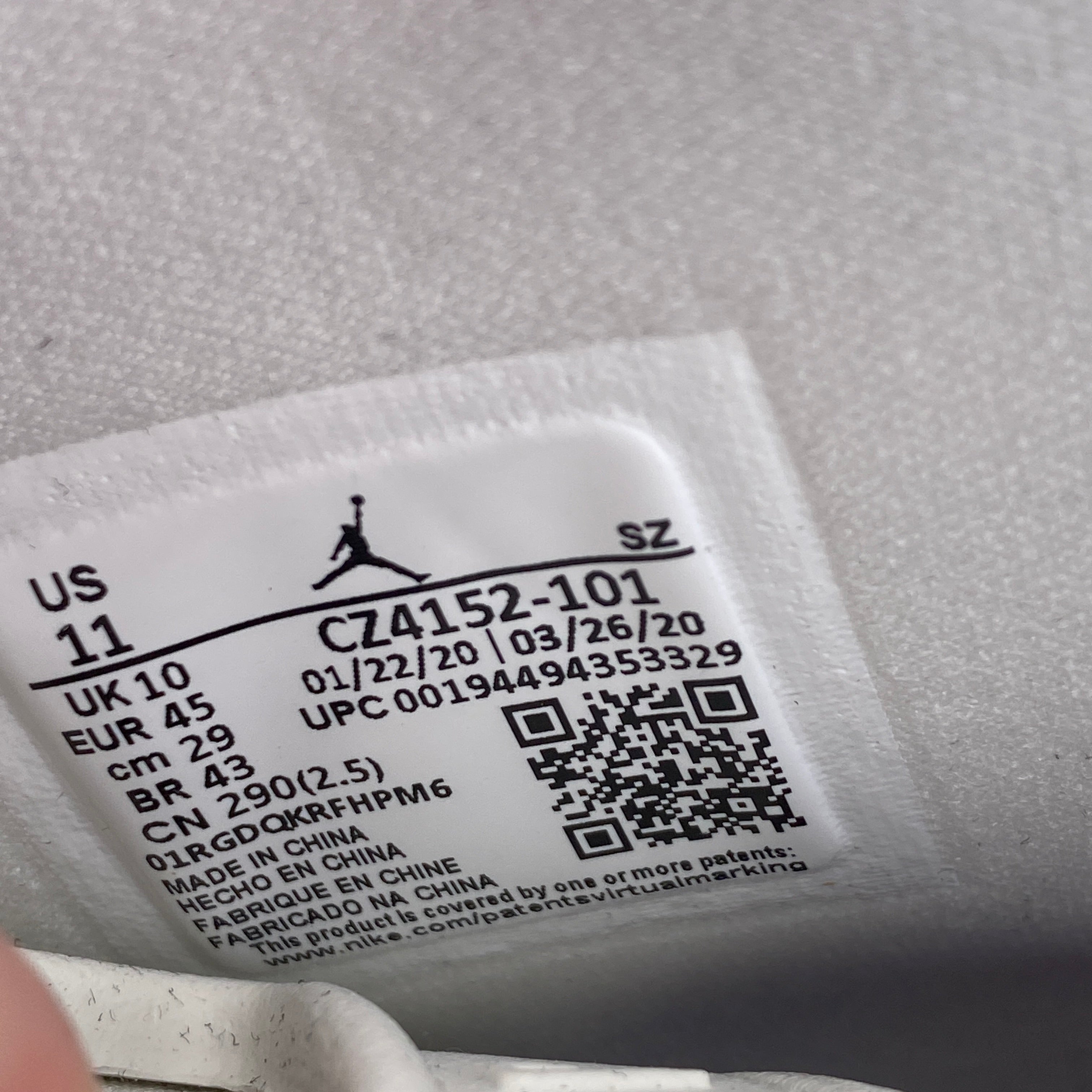 Air Jordan 6 Retro "Quai 54" 2020 New Size 11