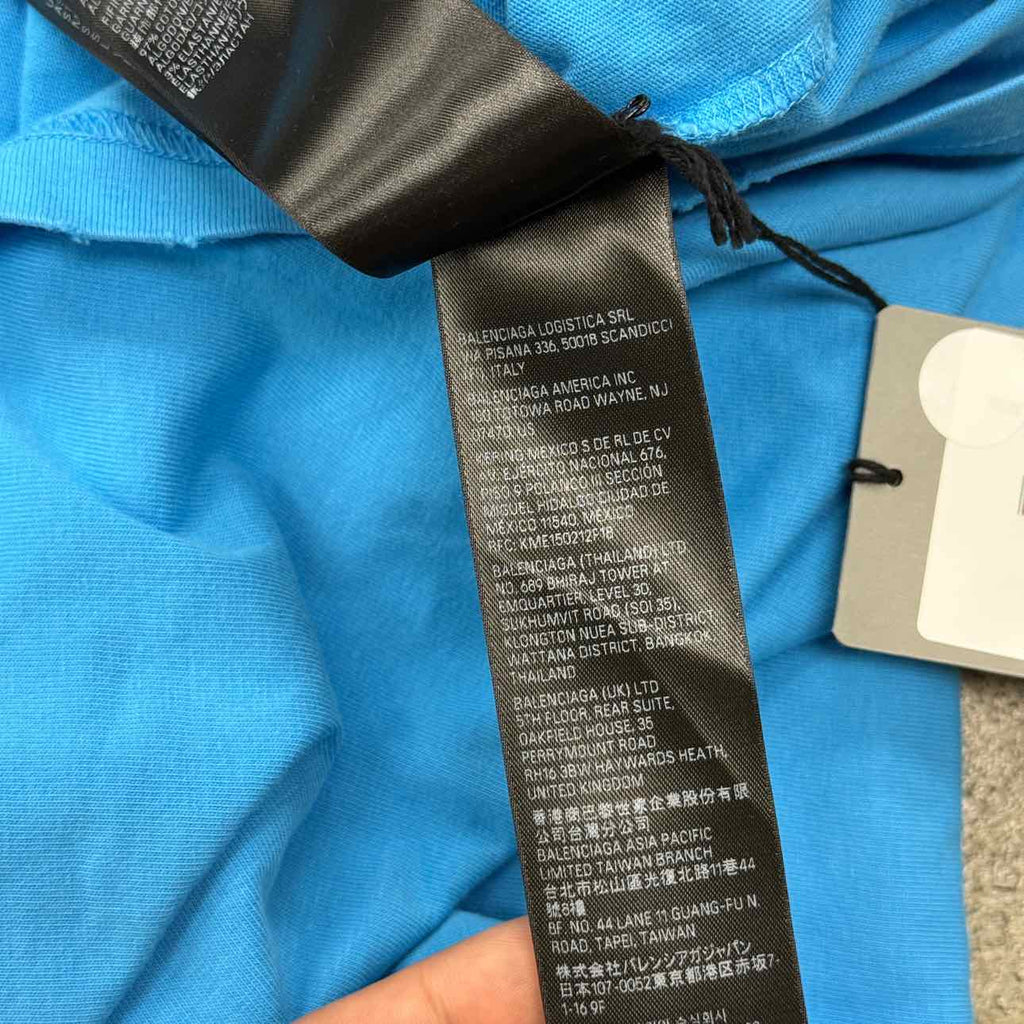 Balenciaga T-Shirt "CAMPAIGN" Blue New Size XS