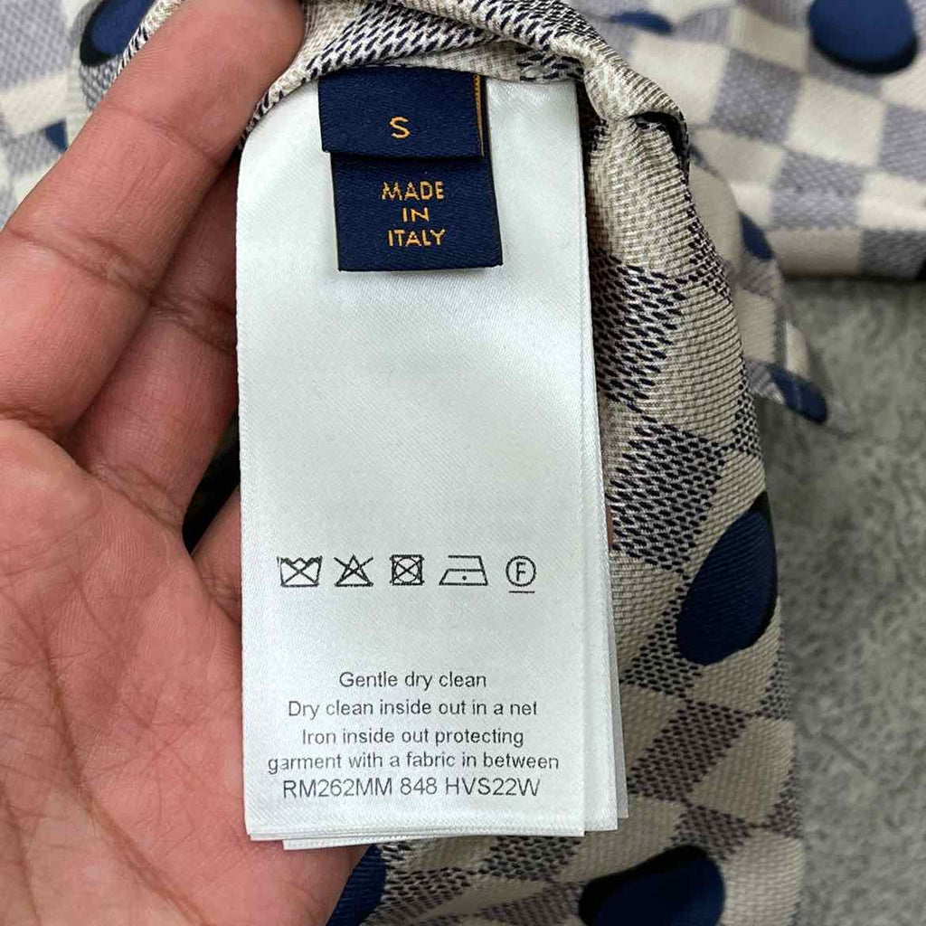 Louis Vuitton Button Up "DAMIER" White New Size S