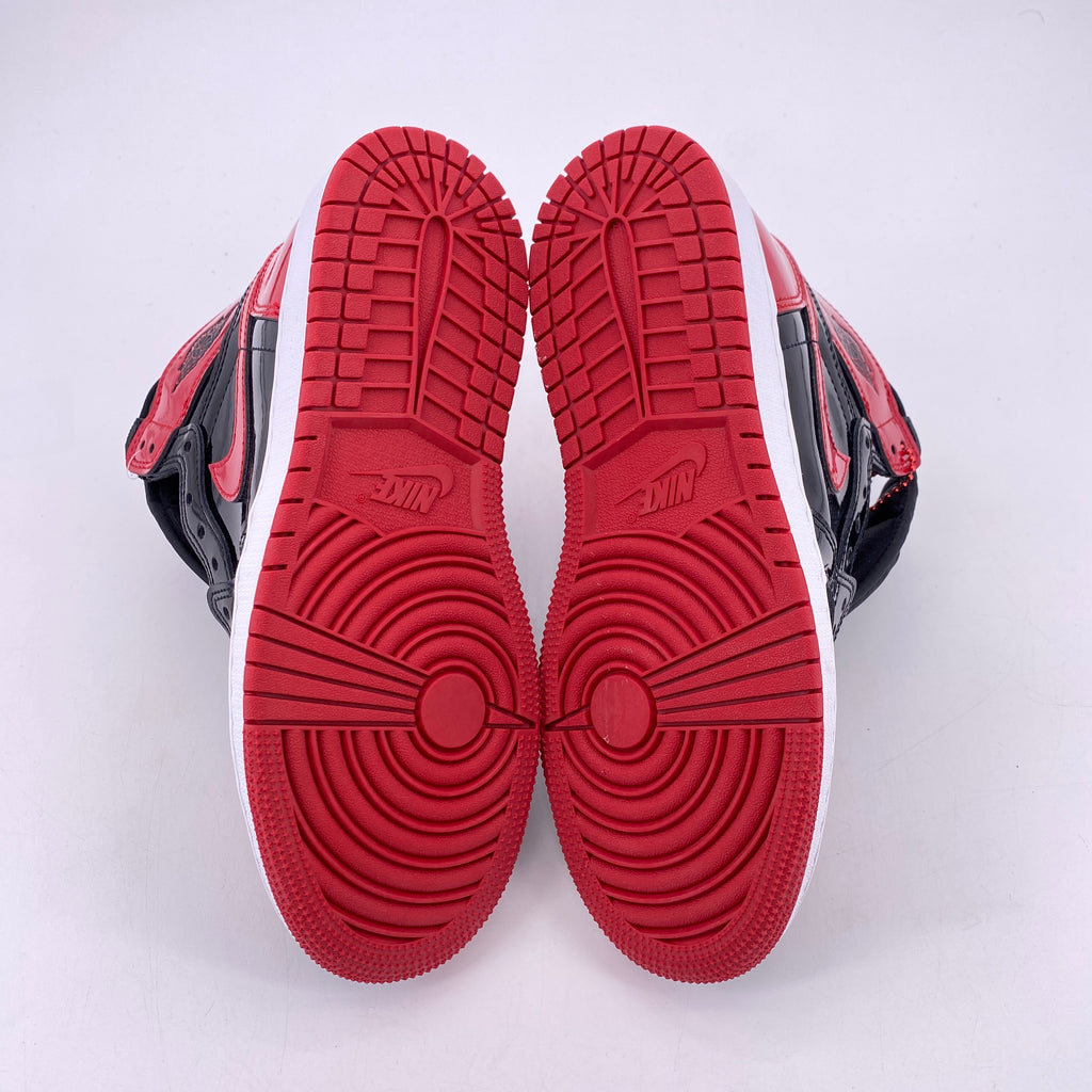 Air Jordan (GS) 1 Retro High "Patent Bred" 2021 New Size 5.5Y