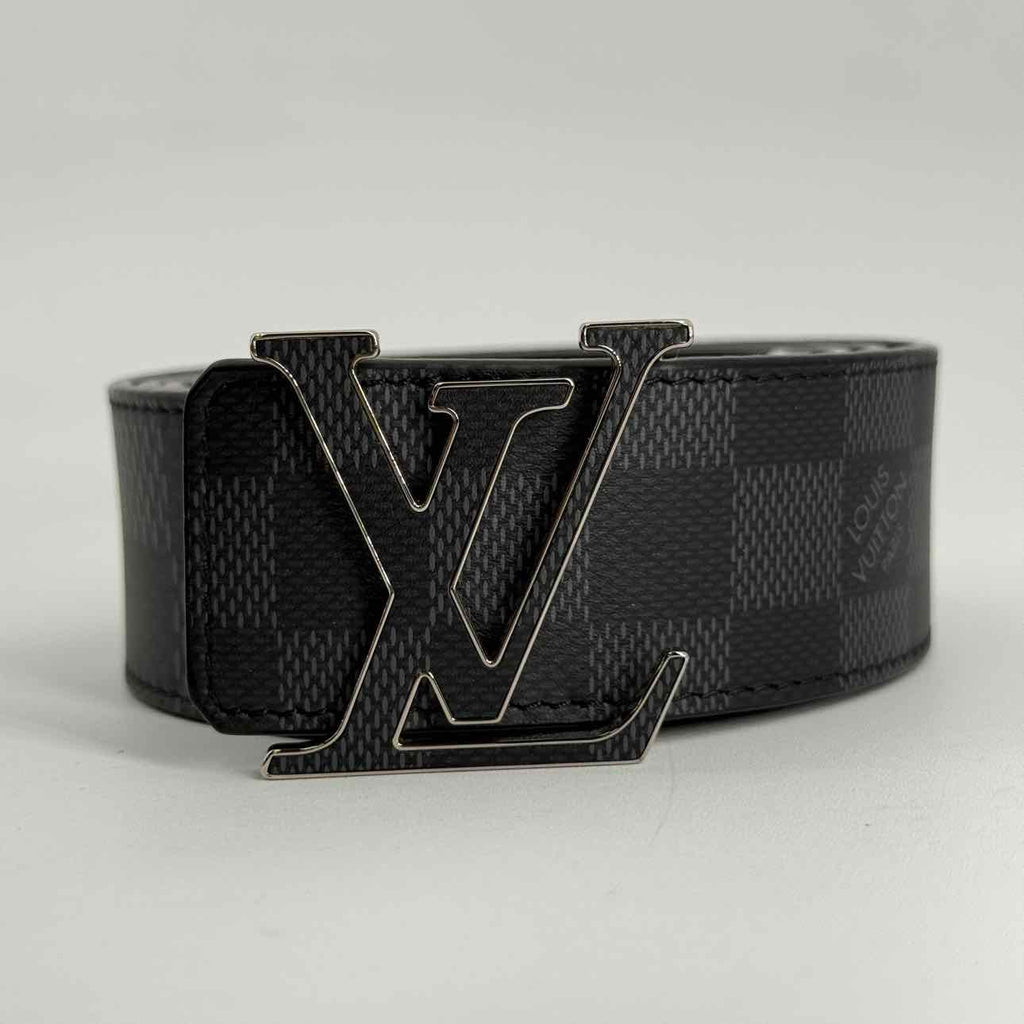 Louis Vuitton Belt "INITIALES" Used Black Size 44