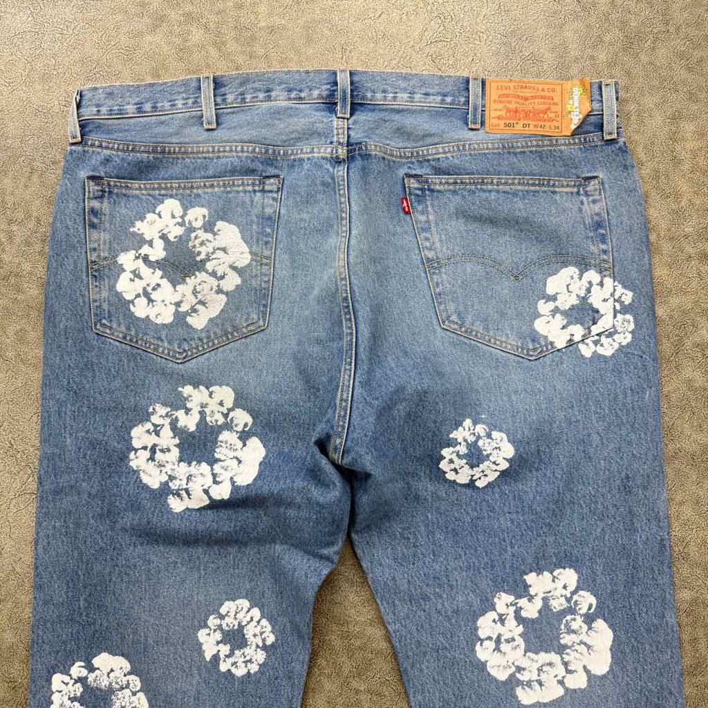 Denim Tears Jeans "COTTON WREATH" Blue Used Size 42
