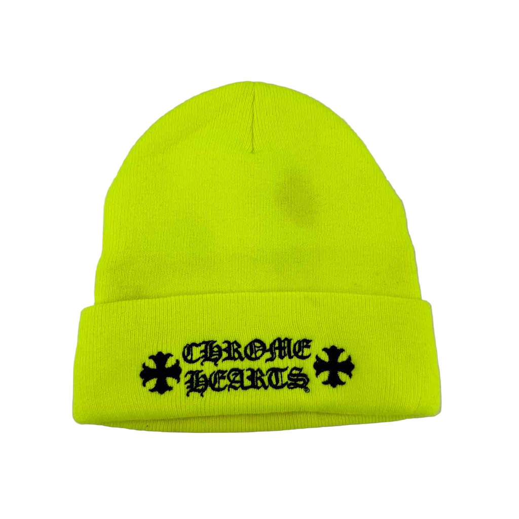 Chrome Hearts Beanie "LOGO" Used Neon Size OS