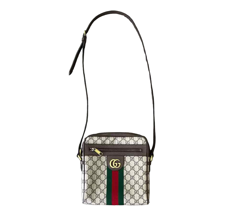 Gucci Messenger Bag "OPHIDIA GG SUPREME" Used Beige Size OS