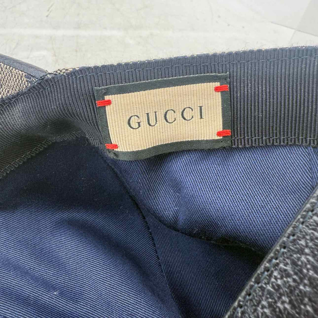 Gucci Strapback "MONOGRAM" Used Blue Size S