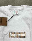 Supreme T-Shirt "BURBERRY BOX LOGO" White New Size M