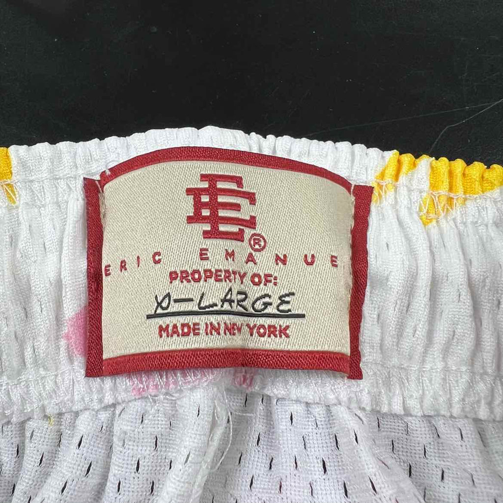 Eric Emanuel Mesh Shorts "BAPE EE" White New Size XL