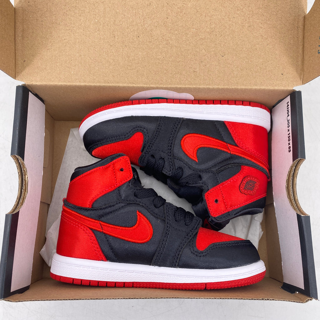 Air Jordan (TD) 1 Retro High OG "Satin Bred" 2023 New Size 8C