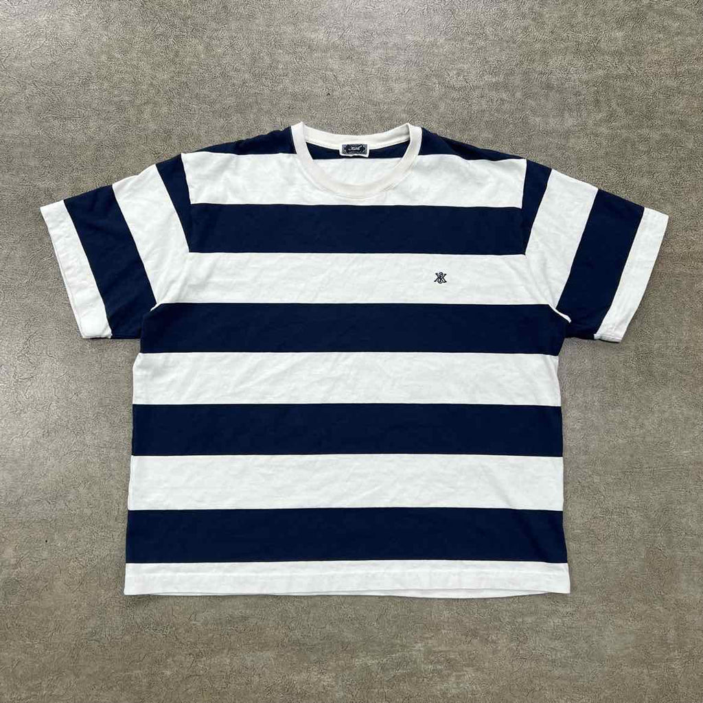 Kith T-Shirt "STRIPE ALEX" Navy Used Size XL