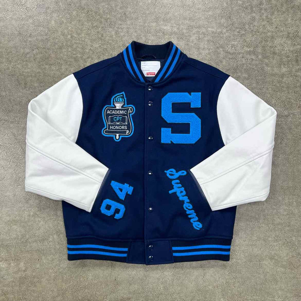 Supreme Varsity Jacket "SUPREME TEAM" Blue Used Size M