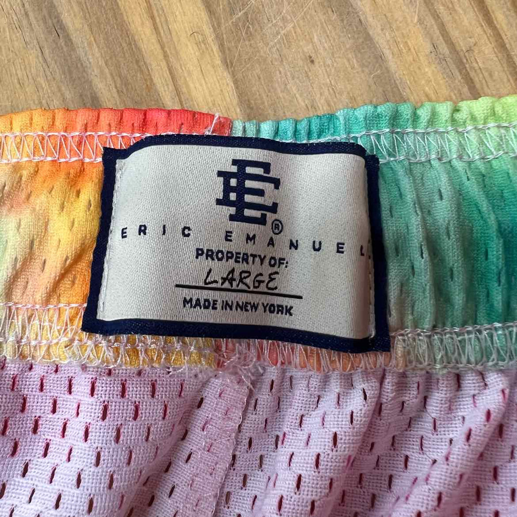 Eric Emanuel Mesh Shorts "TIE DYE" Multicolor Used Size L