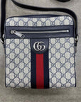 Gucci Messenger Bag "GG SUPREME OPHIDIA" Used Navy Size OS