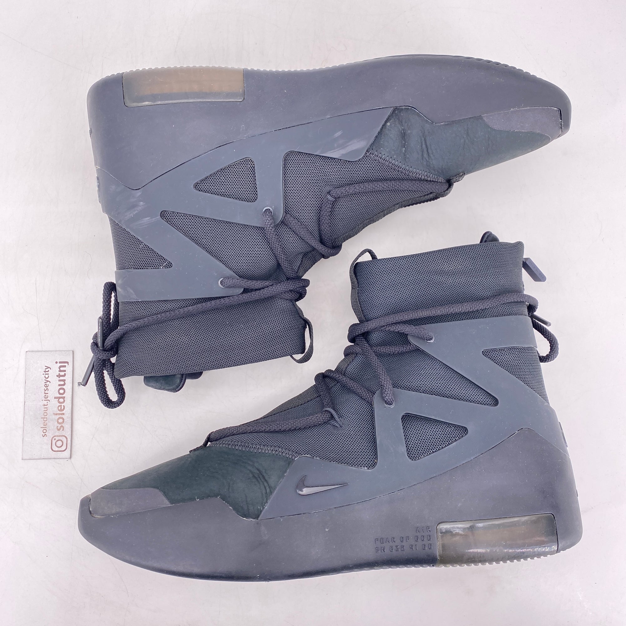 Nike Air Fear of God 1 &quot;Triple Black&quot; 2020 Used Size 10