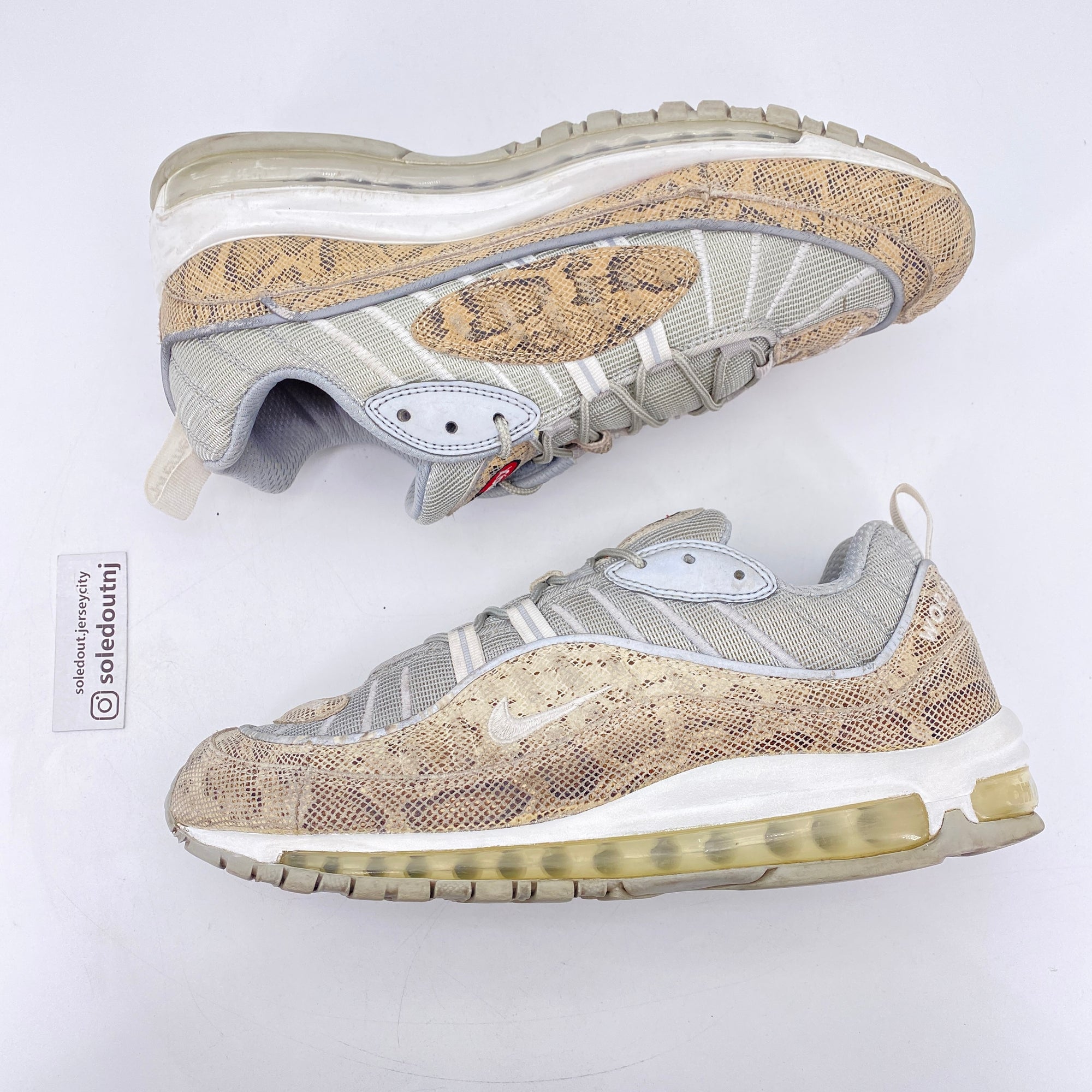 Nike Air Max 98 &quot;Supreme Snakeskin&quot; 2016 Used Size 10.5