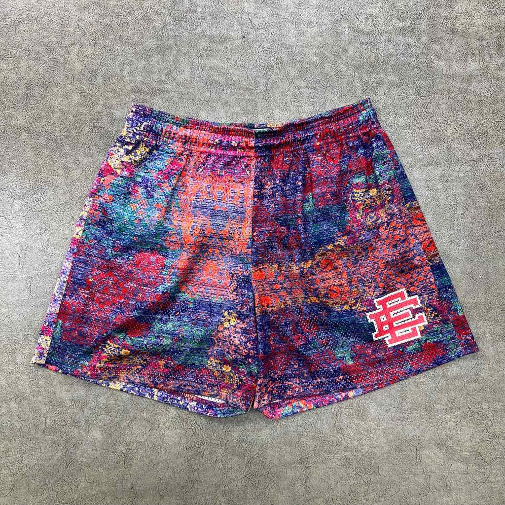 Eric Emanuel Mesh Shorts "RUG 8" Multi-Color Used Size XL