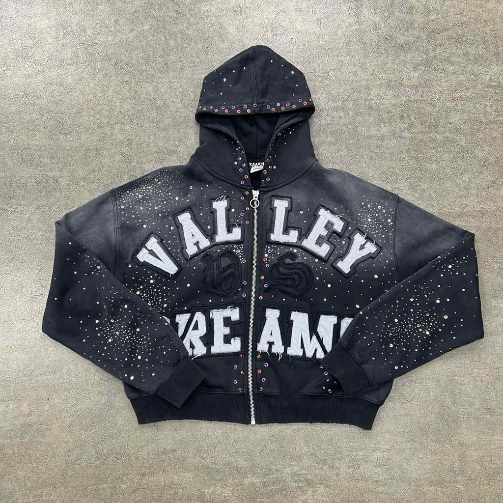 Vale Zip Up "RHINESTONE" Black Used Size L