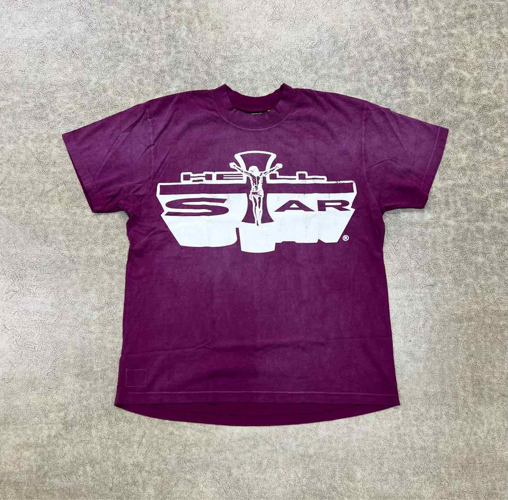 Hellstar T-Shirt "JESUS" Burgundy New Size XL