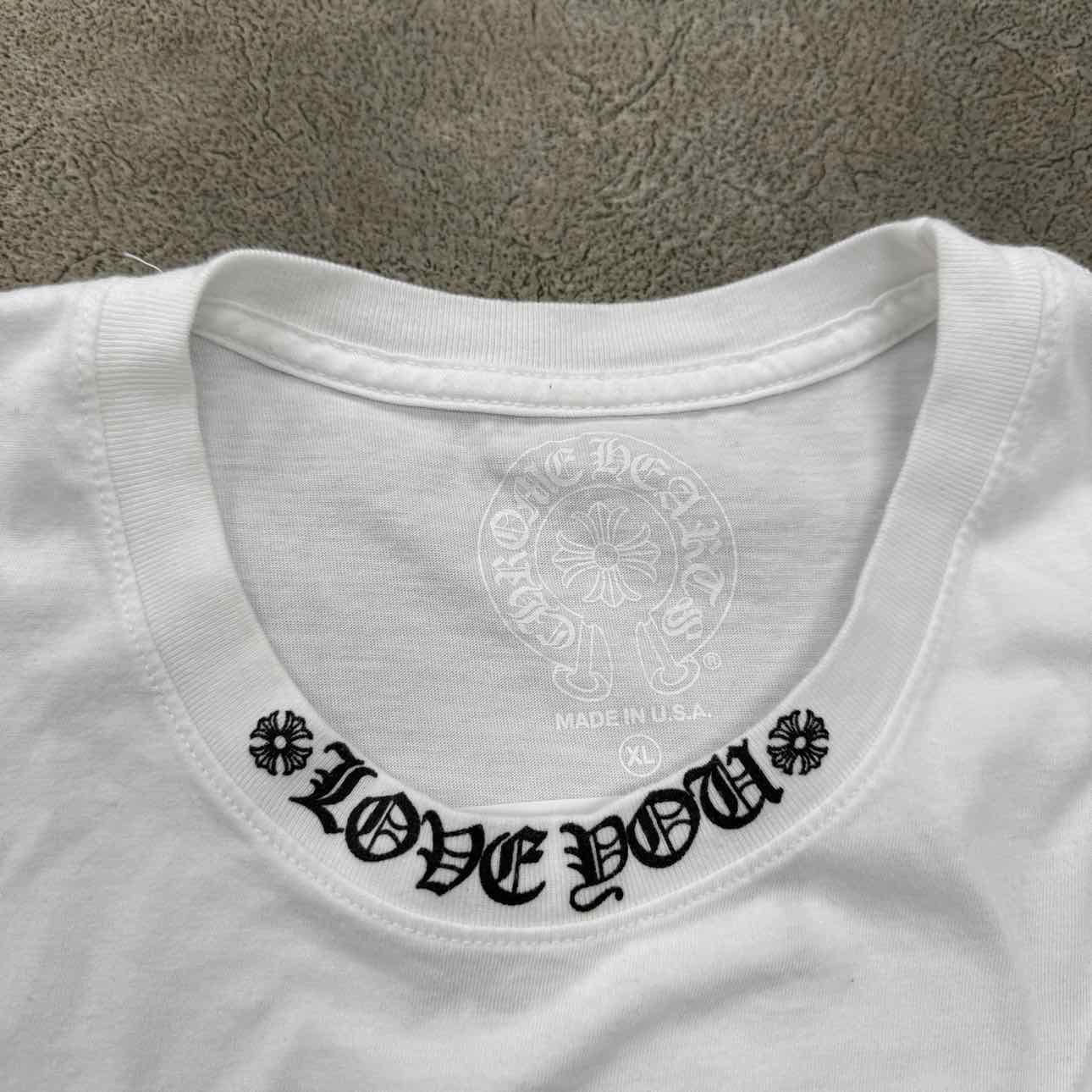 Chrome Hearts T-Shirt &quot;LOVE YOU&quot; White Used Size XL