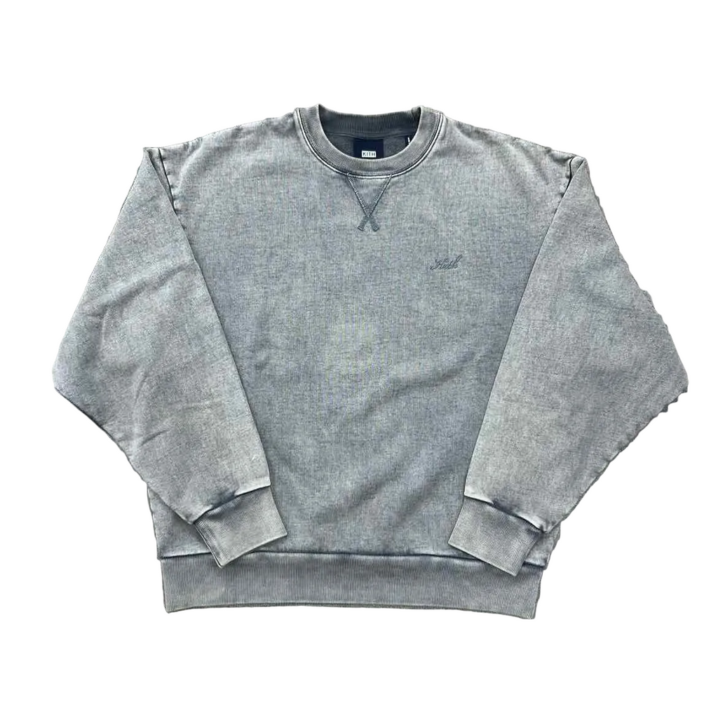 Kith Crewneck Sweater "SCRIPT" Grey Used Size S