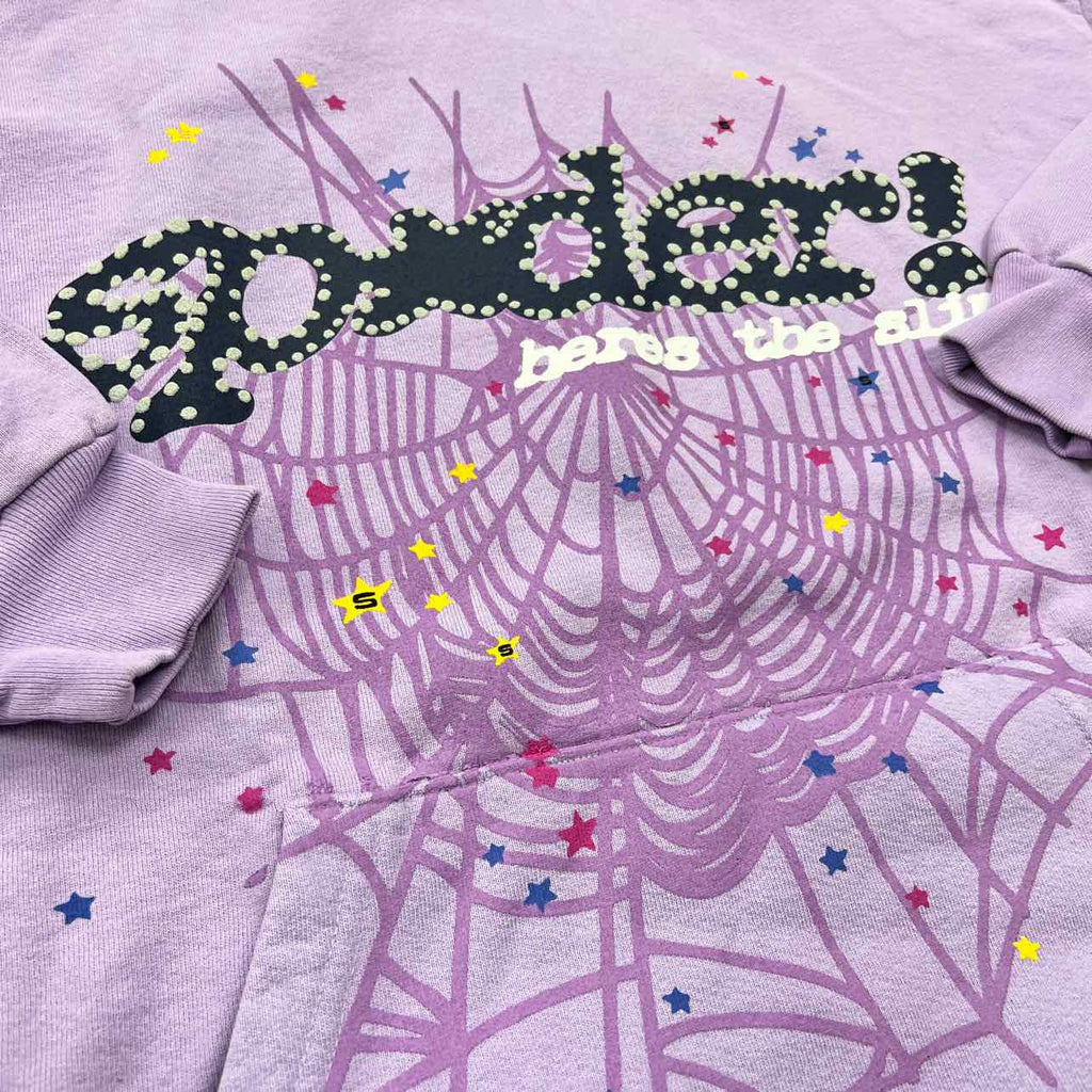Sp5der Hoodie "P*NK" Lavender New Size XL