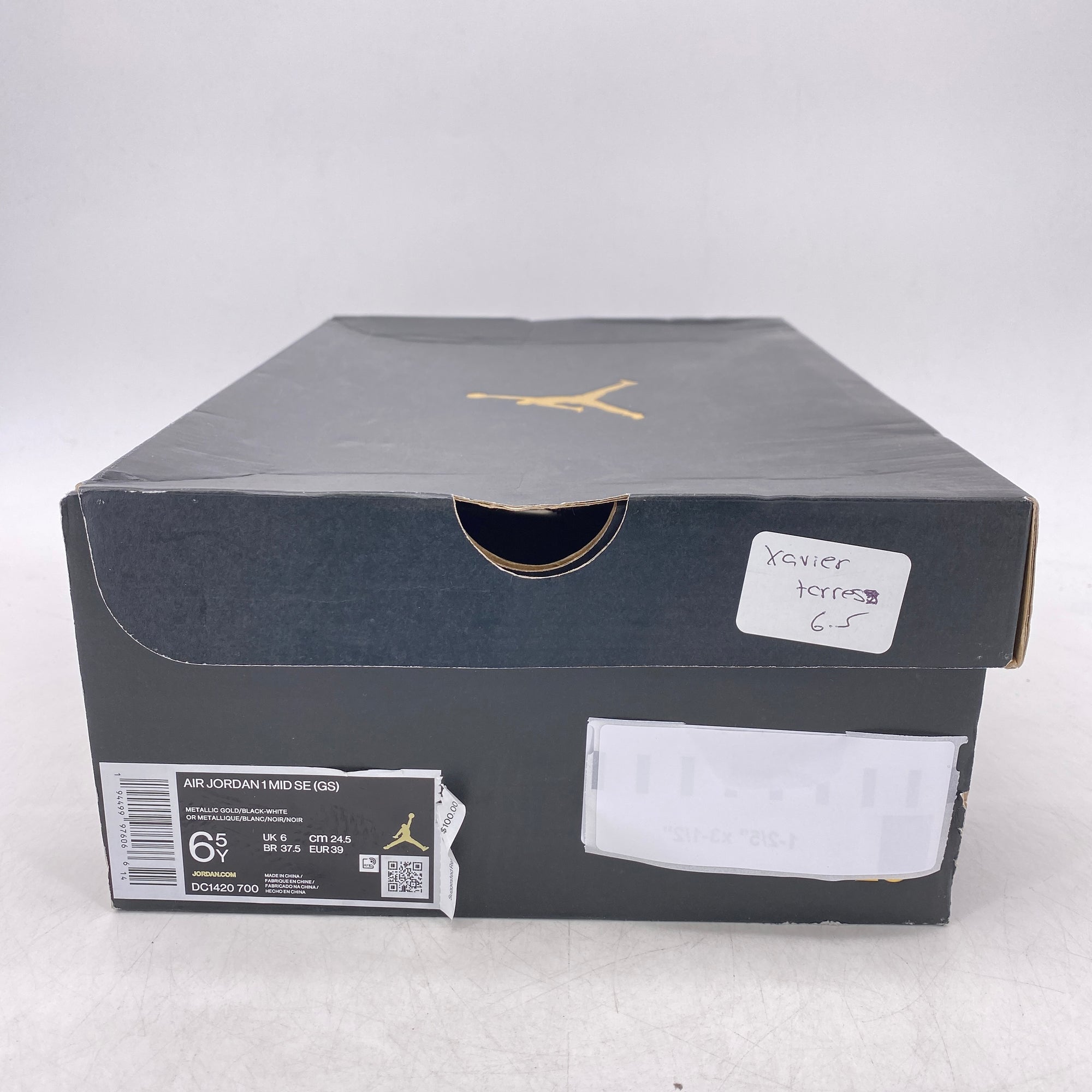 Air Jordan (GS) 1 Mid &quot;Metallic Gold&quot; 2020 New Size 6.5Y