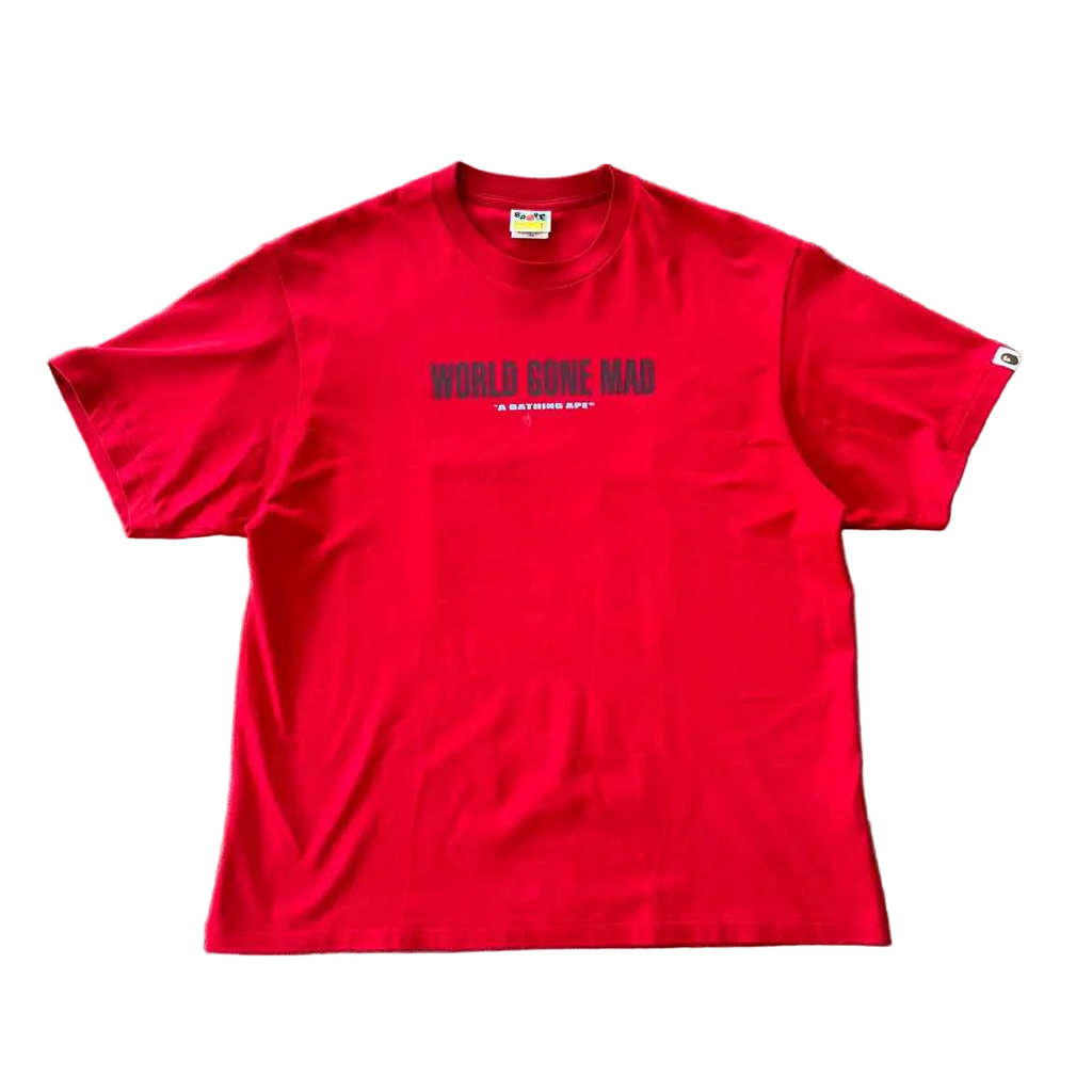 Bape T-Shirt "SLOGAN" Red Used Size L