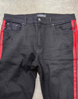 Amiri jeans Patachou "RED STRIPE" Black Used Size 38