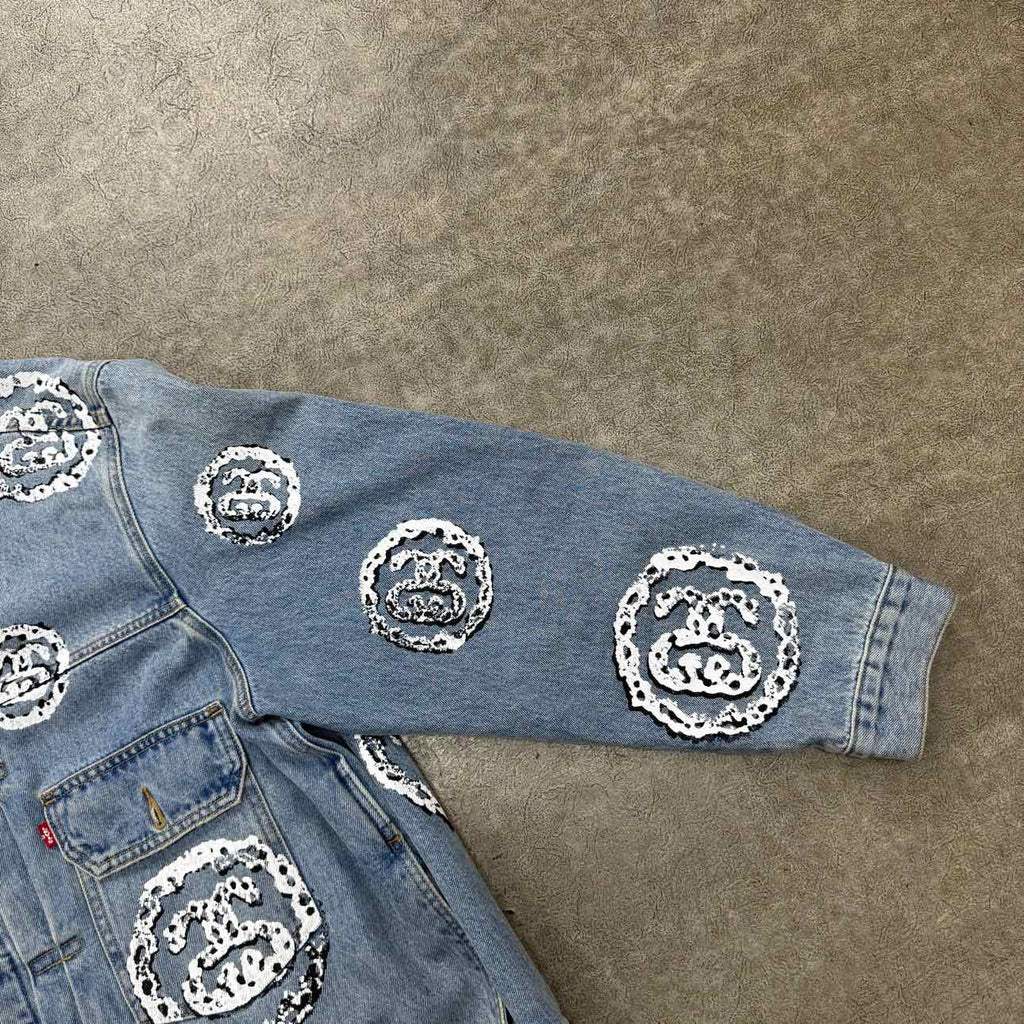 Denim Tears Jacket "STUSSY" Blue Used Size 2XL