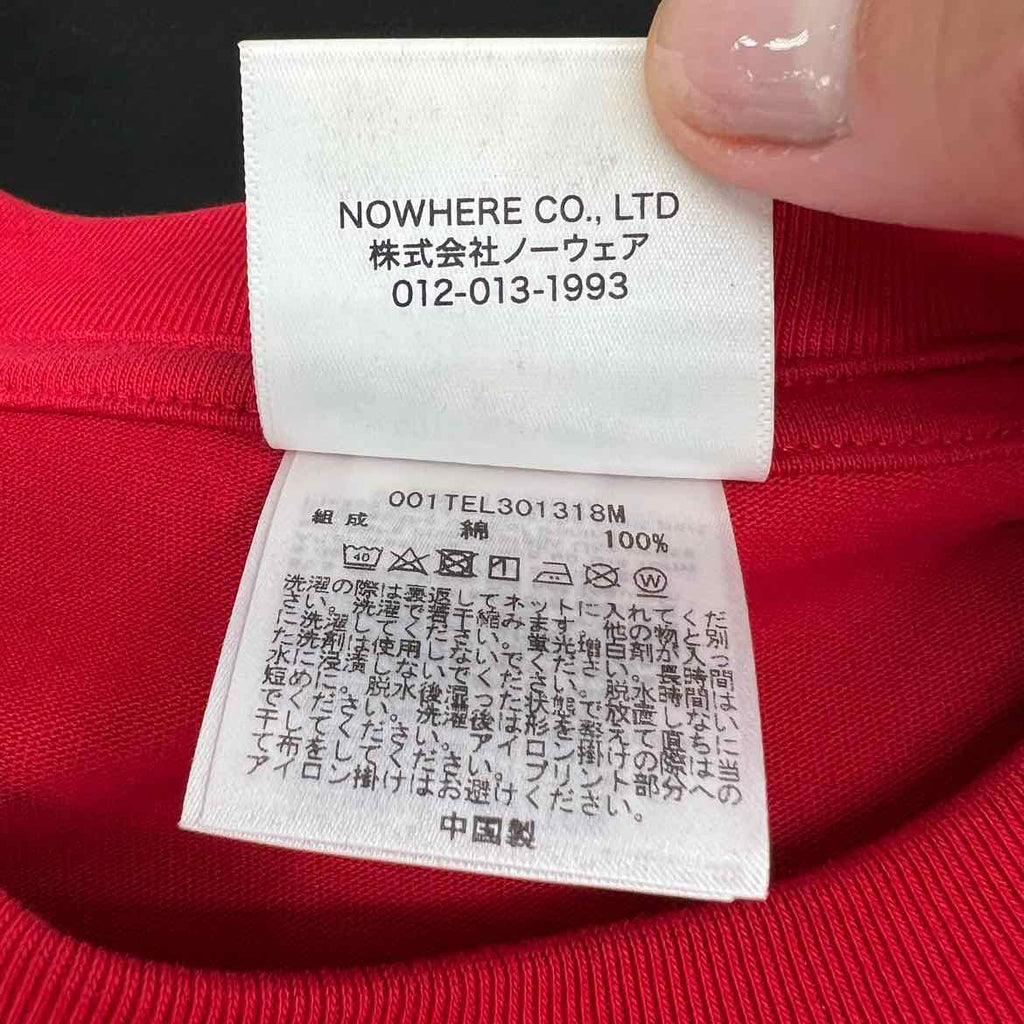 Bape T-Shirt "SLOGAN" Red Used Size L