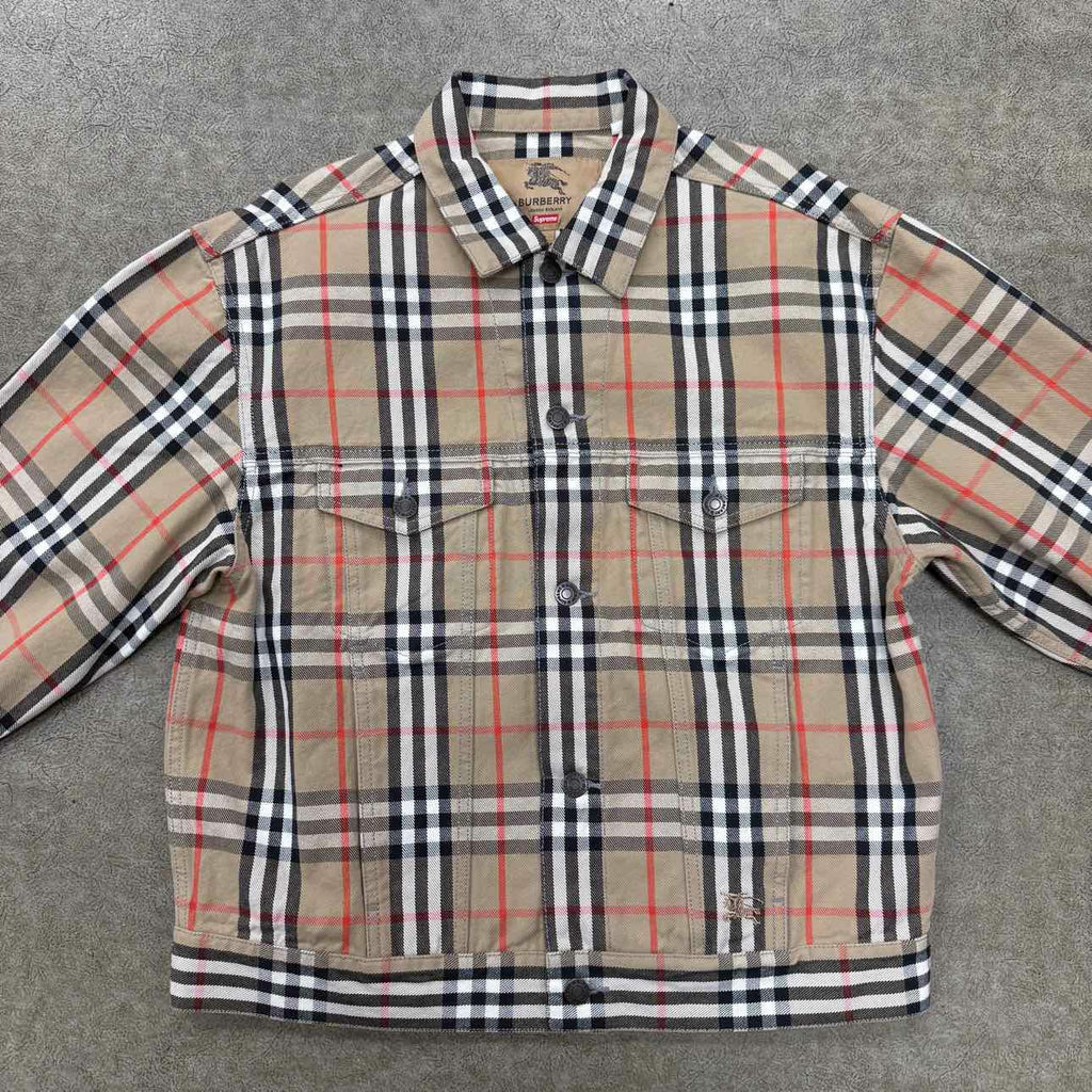 Supreme Jacket "BURBERRY DENIM" Beige New Size S