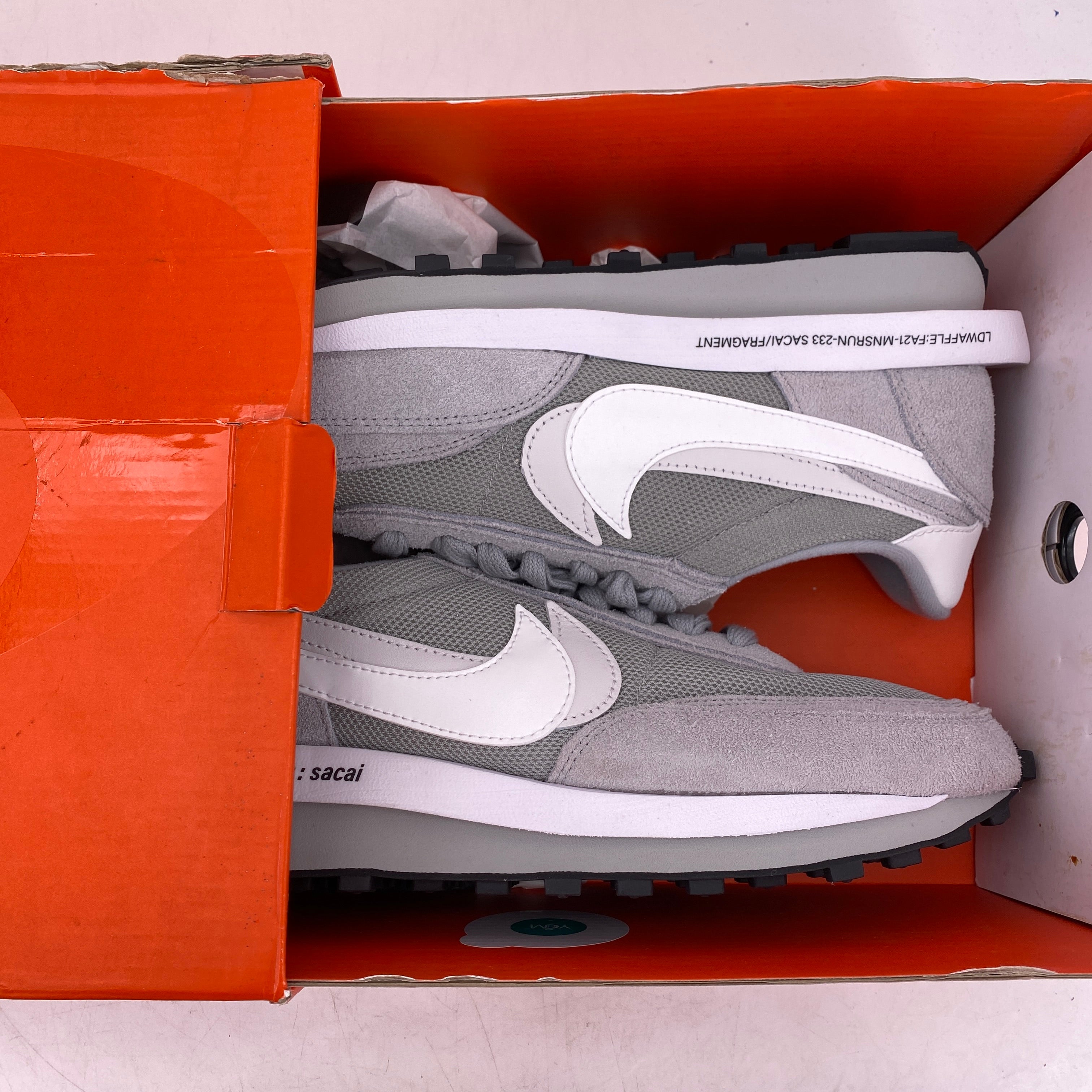 Nike LD WAFFLE / Sacai &quot;Fragment Grey&quot; 2021 New Size 11