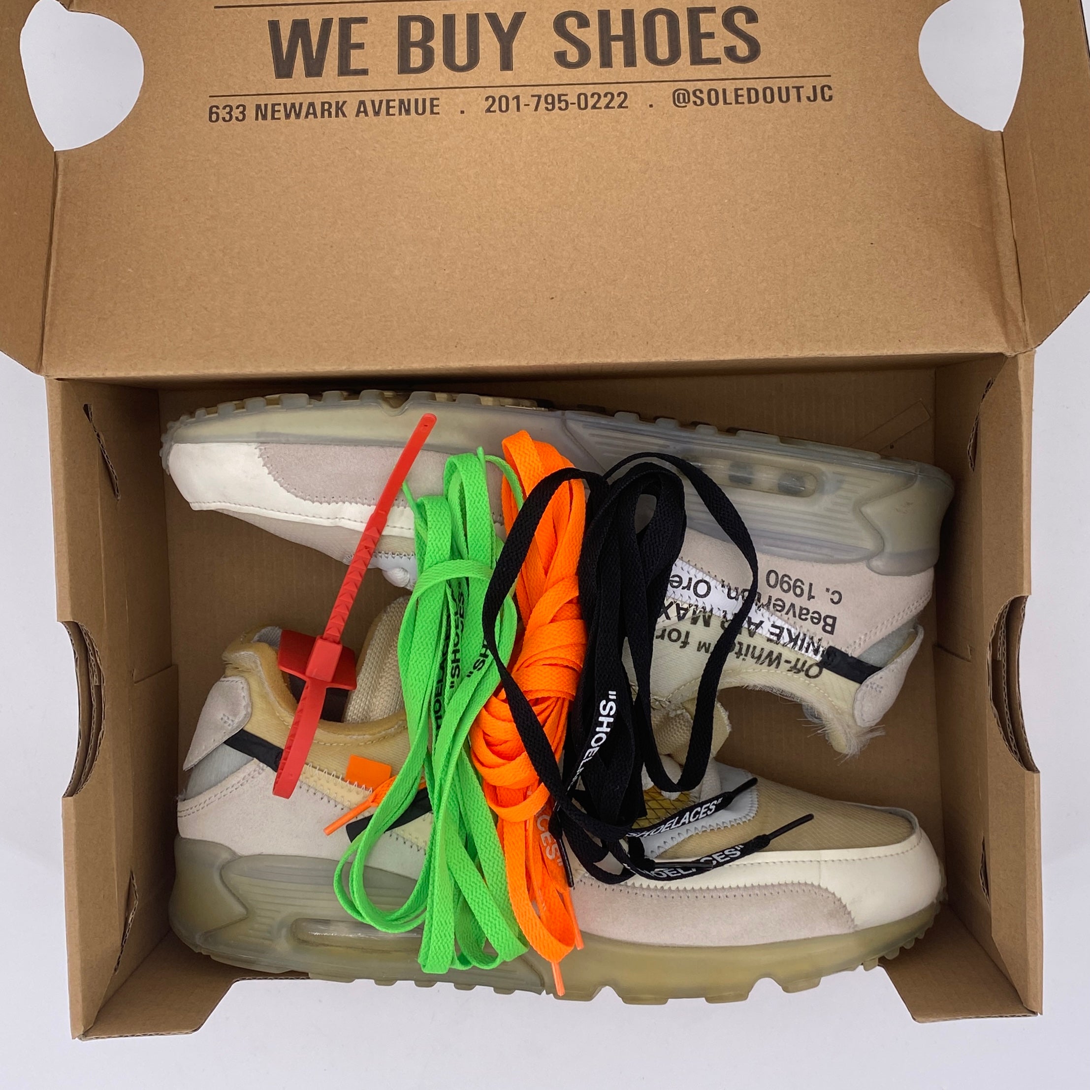 Nike Air Max 90 / OW &quot;THE 10: OFF-WHITE&quot; 2017 Used Size 10.5