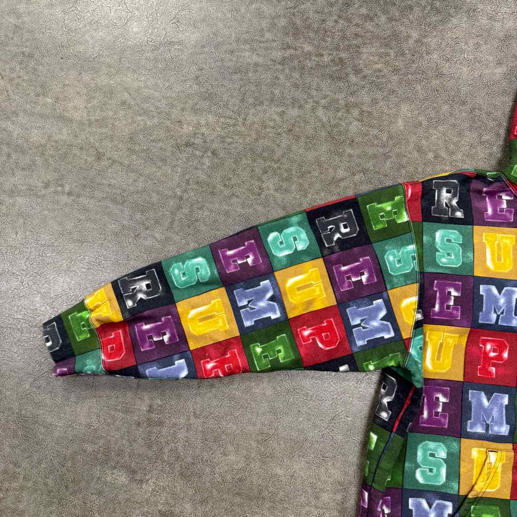 Supreme Hoodie "BLOCKS" Multi-Color Used Size L