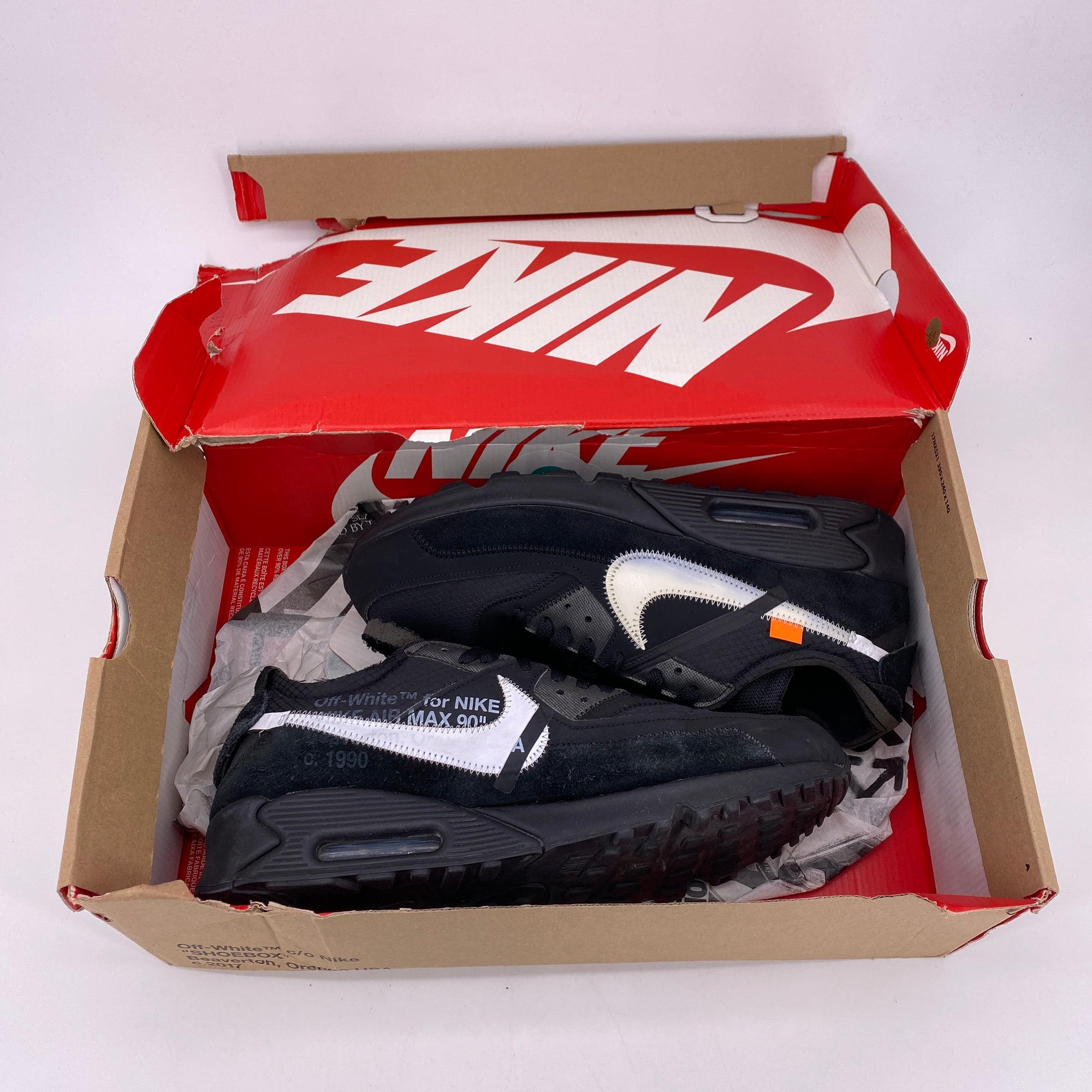 Nike Air Max 90 &quot;Ow Black&quot; 2019 Used Size 12