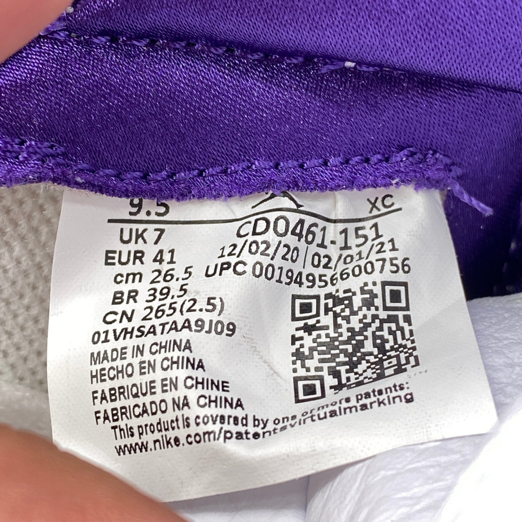Air Jordan (W) 1 Retro High OG "Court Purple" 2021 New Size 9.5W
