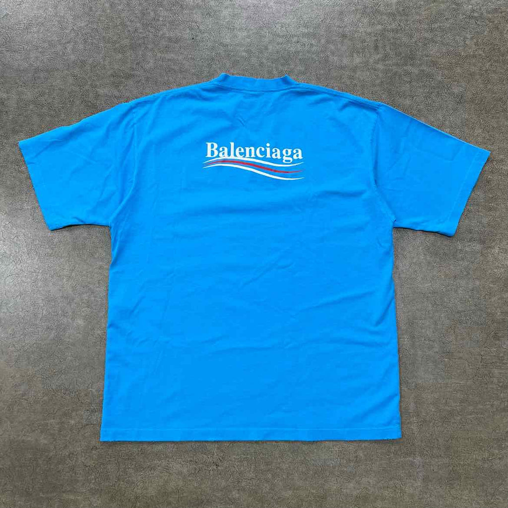 Balenciaga T-Shirt "CAMPAIGN" Blue Used Size M