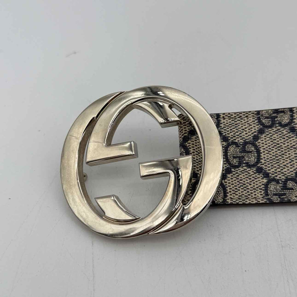 Gucci Belt "CANVAS MONOGRAM" Used Beige Size 40