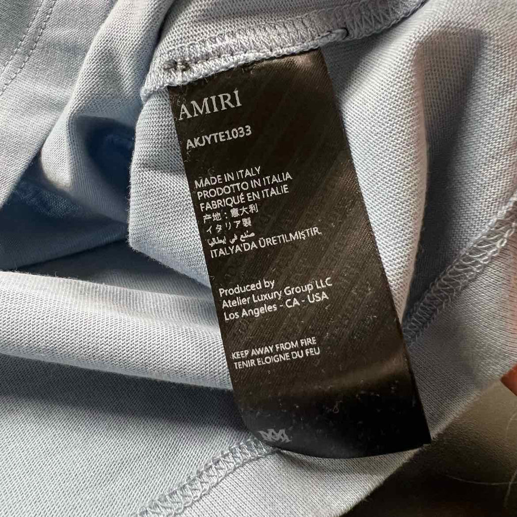 Amiri T-Shirt "STAGGERED" Blue Used Size 6Y