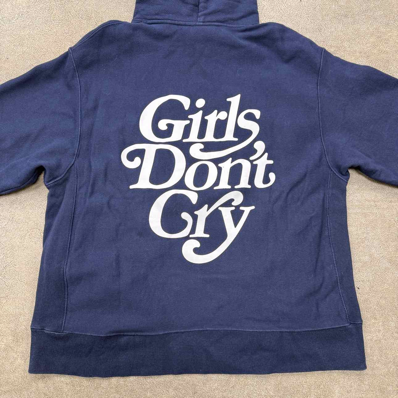 Girls Dont Cry Hoodie &quot;WAVES&quot; Navy Used Size XL