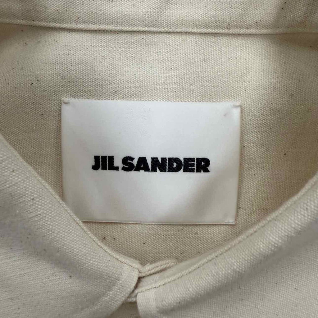 Jil Sander Button Up "LOGO" Cream Used Size 42