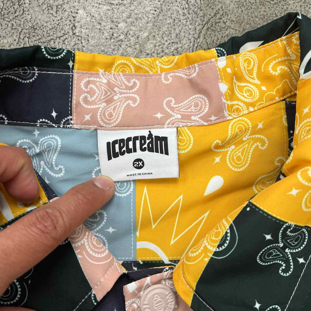 ICECREAM Coach Jacket "CREAMERY" Multi-Color New Size 2XL