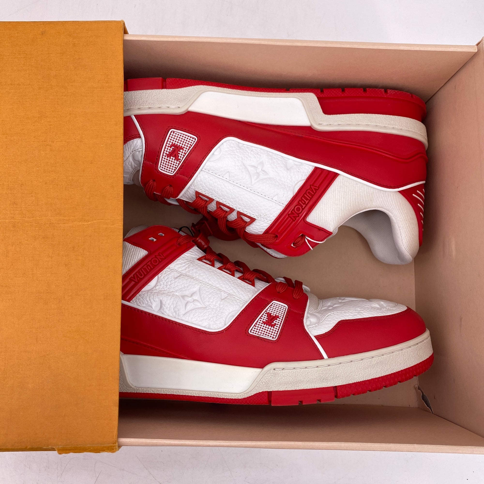 Louis Vuitton Trainer &quot;White Red&quot;  Used Size 12LV