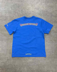 Chrome Hearts T-Shirt "SCROLL LOGO" Blue Used Size L